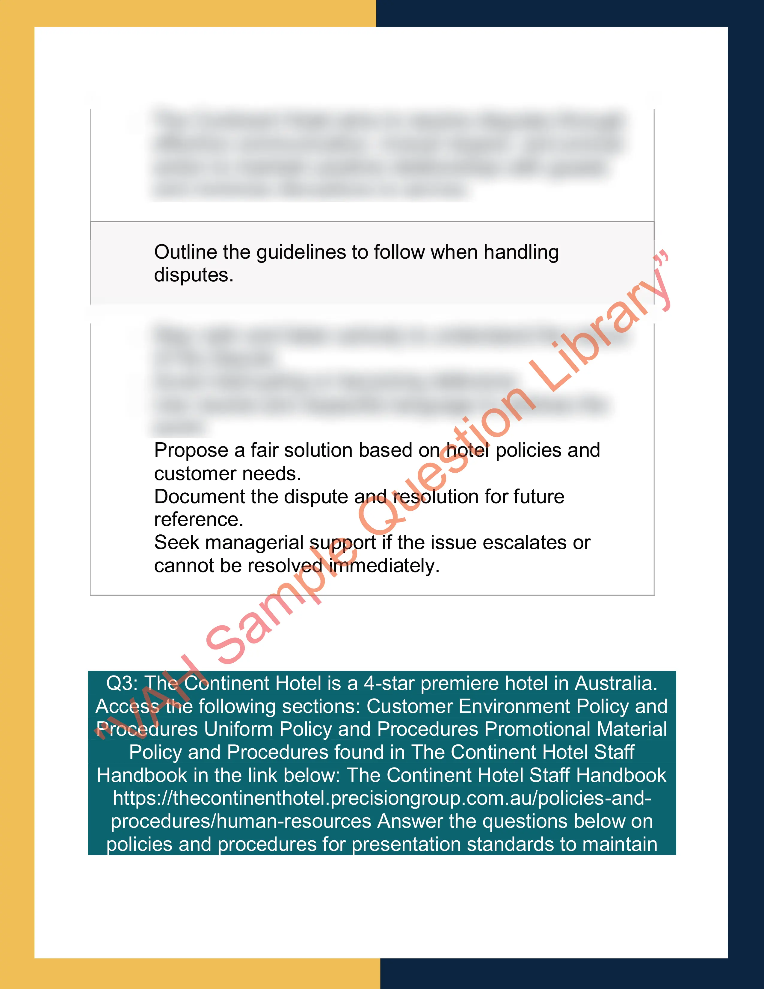 Sample Solution for SITXCCCS014 - Provide Service to Customers 4